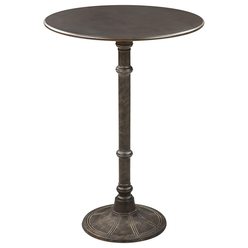Oswego Round Bar Table Dark Russet and Antique Bronze - Orbit Furniture (Richmond,BC)