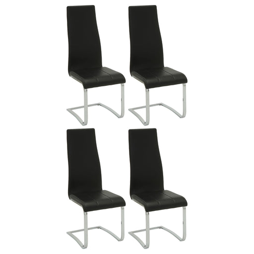 Montclair High Back Dining Chairs Black and Chrome (Set of 4) - Orbit Furniture (Richmond,BC)