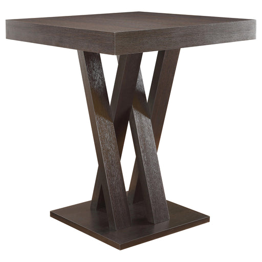 Freda Double X-shaped Base Square Bar Table Cappuccino - Orbit Furniture (Richmond,BC)