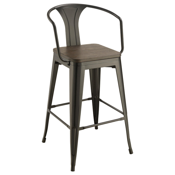 Cavalier 3-piece Square Bar Table Set Dark Elm and Black - Orbit Furniture (Richmond,BC)