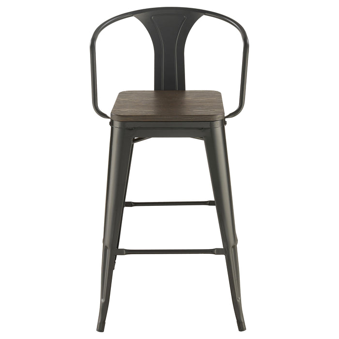 Cavalier 3-piece Square Bar Table Set Dark Elm and Black - Orbit Furniture (Richmond,BC)