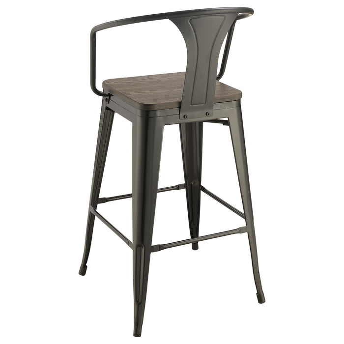 Cavalier 3-piece Square Bar Table Set Dark Elm and Black - Orbit Furniture (Richmond,BC)