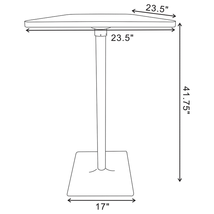 Cavalier 3-piece Square Bar Table Set Dark Elm and Black - Orbit Furniture (Richmond,BC)
