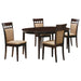 Gabriel 5-piece Extension Leaf Dining Table Set Cappuccino - Orbit Furniture (Richmond,BC)