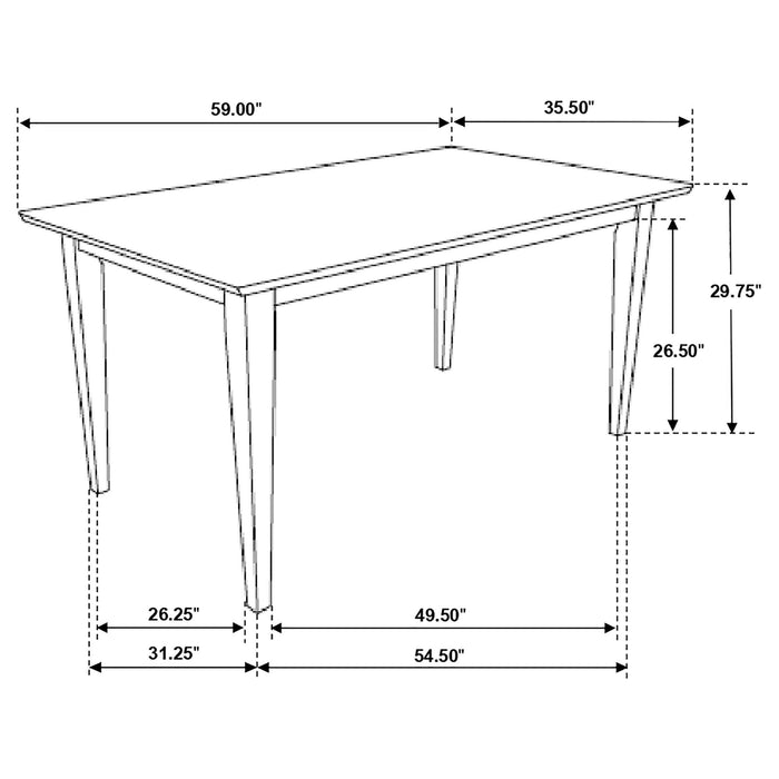 Gabriel 5-piece Rectangular 59-inch Closed Back Dining Set Cappuccino - Orbit Furniture (Richmond,BC)