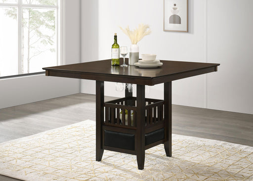 Jaden Square Counter Height Table with Storage Espresso - Orbit Furniture (Richmond,BC)