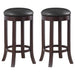 Aboushi Swivel Bar Stools with Upholstered Seat Brown (Set of 2) - Orbit Furniture (Richmond,BC)