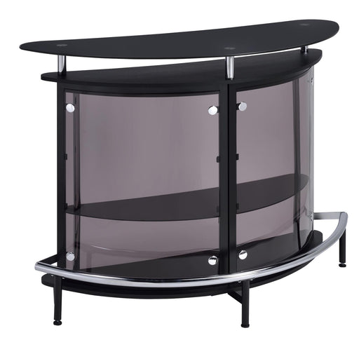 Amarillo 2-tier Bar Unit Black and Chrome - Orbit Furniture (Richmond,BC)