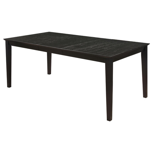 Louise Rectangular Dining Table with Extension Leaf Black - Orbit Furniture (Richmond,BC)