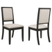 Louise Upholstered Dining Side Chairs Black and Cream (Set of 2) - Orbit Furniture (Richmond,BC)