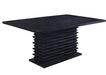 Stanton Rectangle Pedestal Dining Table Black - Orbit Furniture (Richmond,BC)