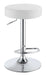 Ramses Adjustable Backless Bar Stool Chrome and White - Orbit Furniture (Richmond,BC)