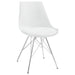 Juniper Armless Dining Chairs White and Chrome (Set of 2) - Orbit Furniture (Richmond,BC)
