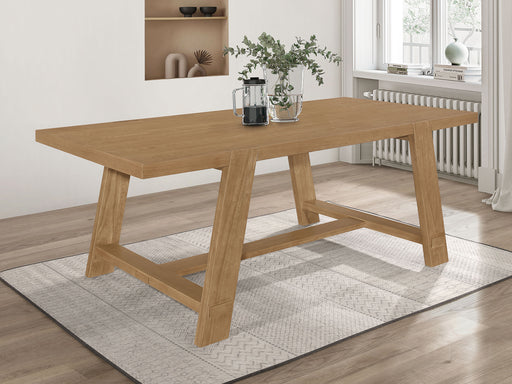Sharon Rectangular Trestle Base Dining Table Blue and Brown - Orbit Furniture (Richmond,BC)
