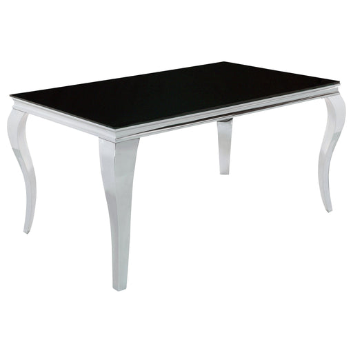 Carone Rectangular Dining Table Chrome and Black - Orbit Furniture (Richmond,BC)