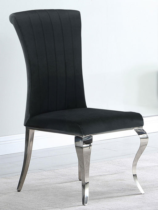 Betty Upholstered Side Chairs Black and Chrome (Set of 4) - Orbit Furniture (Richmond,BC)