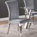 Betty Upholstered Side Chairs Grey and Chrome (Set of 4) - Orbit Furniture (Richmond,BC)