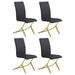 Carmelia Upholstered Side Chairs Black (Set of 4) - Orbit Furniture (Richmond,BC)