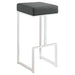 Gervase Square Bar Stool Grey and Chrome - Orbit Furniture (Richmond,BC)