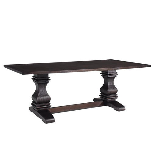 Parkins Double Pedestals Dining Table Rustic Espresso - Orbit Furniture (Richmond,BC)