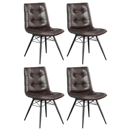Aiken Upholstered Tufted Side Chairs Brown (Set of 4) - Orbit Furniture (Richmond,BC)