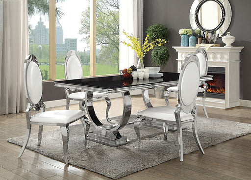 Antoine Rectangular Glass Top Dining Set Chrome - Orbit Furniture (Richmond,BC)