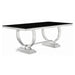 Antoine Rectangular Glass Top Dining Set Chrome - Orbit Furniture (Richmond,BC)