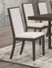 Kelly Upholstered Solid Back Dining Side Chair Beige and Dark Grey (Set of 2) - Orbit Furniture (Richmond,BC)