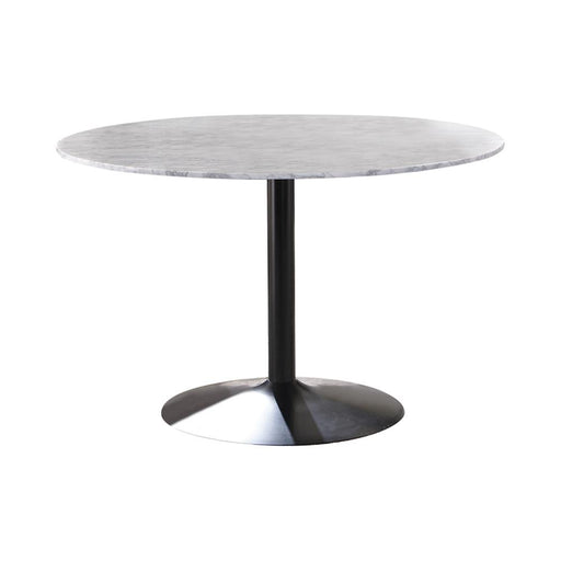 Bartole Round Dining Table White and Matte Black - Orbit Furniture (Richmond,BC)