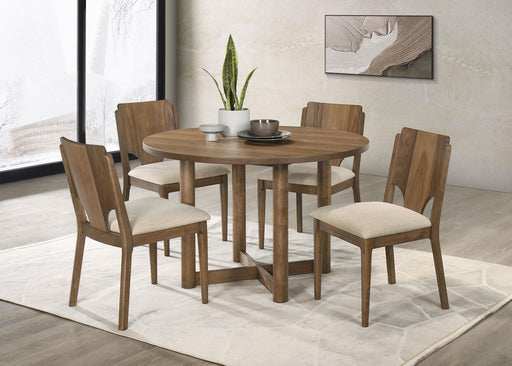 Crestmore 5-piece 46-inch Round Wood Dining Table Set Walnut - Orbit Furniture (Richmond,BC)