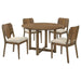 Crestmore 5-piece 46-inch Round Wood Dining Table Set Walnut - Orbit Furniture (Richmond,BC)
