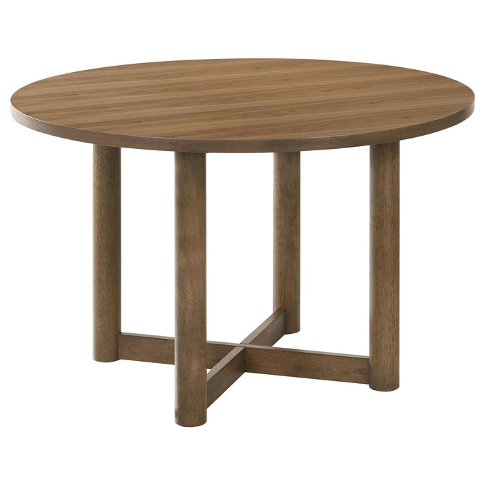 Crestmore 5-piece 46-inch Round Wood Dining Table Set Walnut - Orbit Furniture (Richmond,BC)