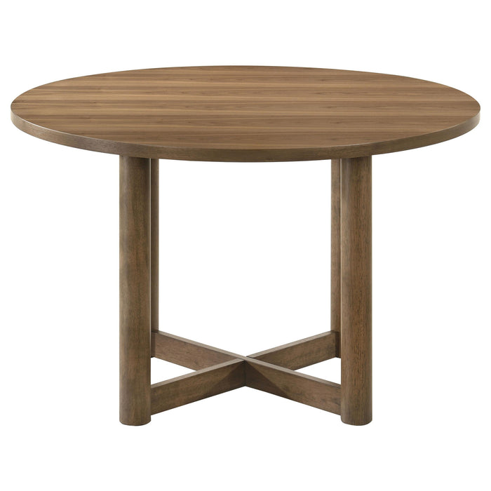 Crestmore 5-piece 46-inch Round Wood Dining Table Set Walnut - Orbit Furniture (Richmond,BC)