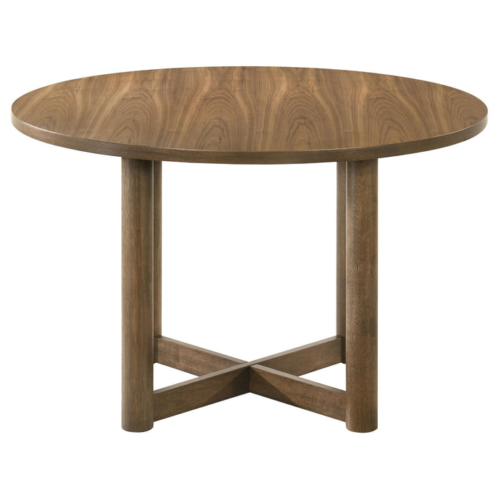 Crestmore 5-piece 46-inch Round Wood Dining Table Set Walnut - Orbit Furniture (Richmond,BC)