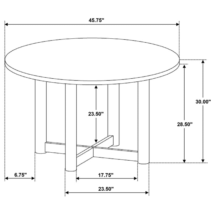 Crestmore 5-piece 46-inch Round Wood Dining Table Set Walnut - Orbit Furniture (Richmond,BC)