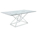 Beaufort Rectangle Glass Top Dining Table Chrome - Orbit Furniture (Richmond,BC)