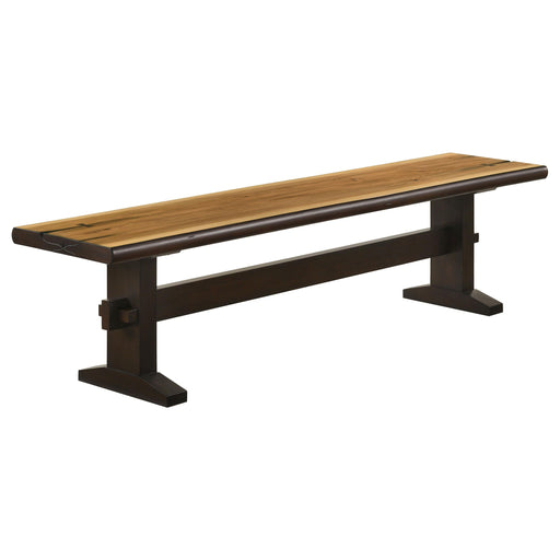 Bexley Trestle Bench Natural Honey and Espresso - Orbit Furniture (Richmond,BC)