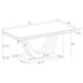 Kerwin Rectangle Faux Marble Top Dining Table White and Chrome - Orbit Furniture (Richmond,BC)