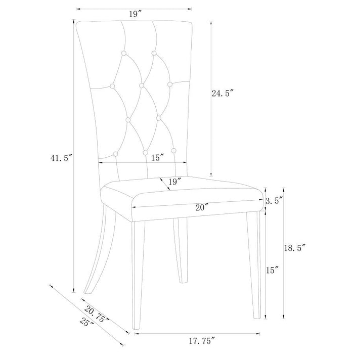 Kerwin Tufted Upholstered Side Chair (Set Of 2) - Orbit Furniture (Richmond,BC)
