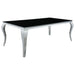 Carone Rectangular Glass Top Dining Table Black and Chrome - Orbit Furniture (Richmond,BC)