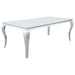 Carone Rectangular Glass Top Dining Table White and Chrome - Orbit Furniture (Richmond,BC)