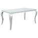 Carone Rectangular Glass Top Dining Table White and Chrome - Orbit Furniture (Richmond,BC)