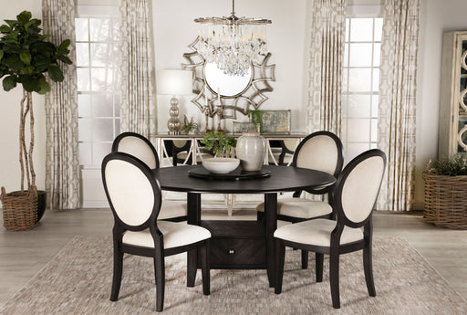Twyla 5-piece Round Dining Set Dark Cocoa and Cream - Orbit Furniture (Richmond,BC)
