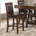 Dewey Upholstered Counter Height Chairs with Footrest (Set of 2) Brown and Walnut - Orbit Furniture (Richmond,BC)