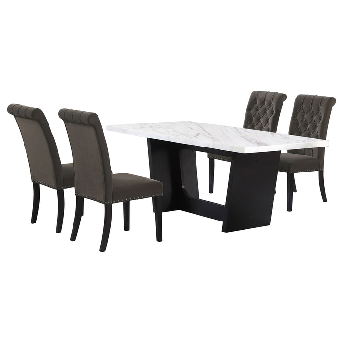 Sherry Rectangular Marble Top Dining Table set - Orbit Furniture (Richmond,BC)