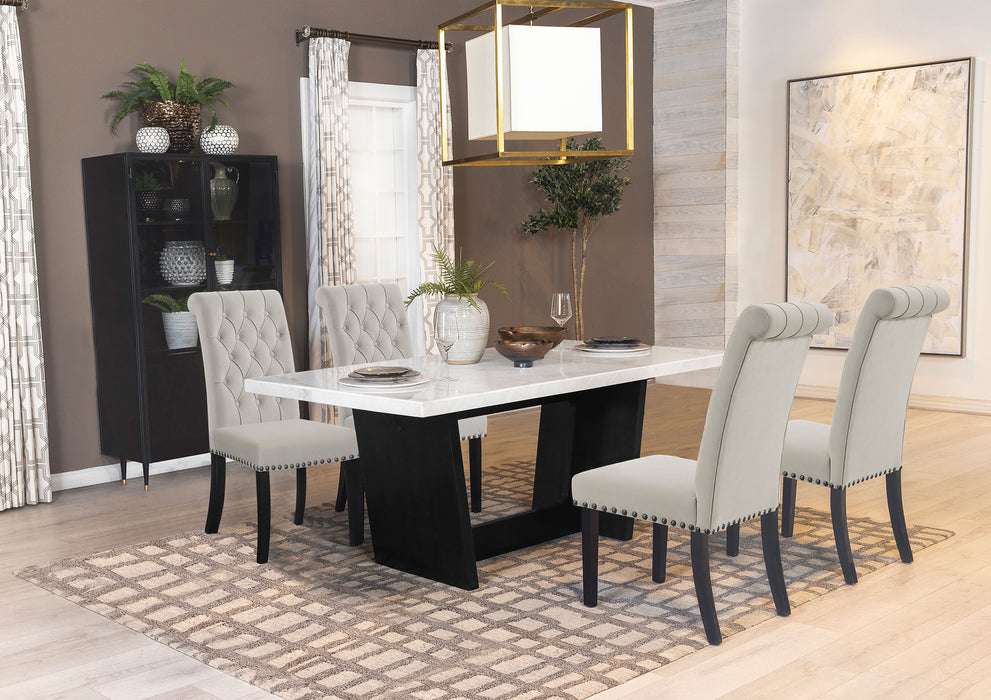 Sherry Rectangular Marble Top Dining Table set - Orbit Furniture (Richmond,BC)