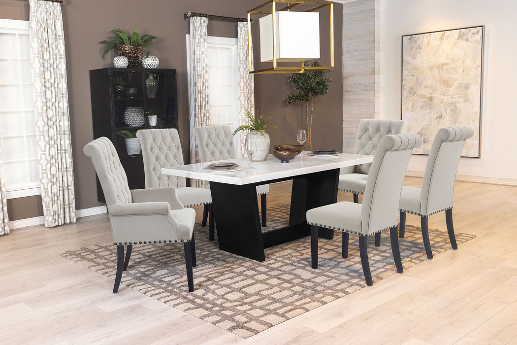 Sherry Rectangular Marble Top Dining Table set - Orbit Furniture (Richmond,BC)