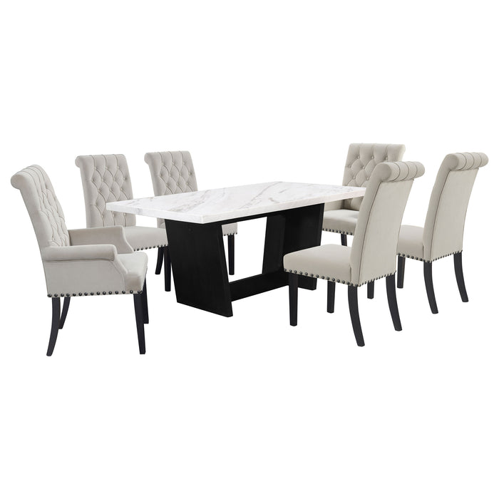 Sherry Rectangular Marble Top Dining Table set - Orbit Furniture (Richmond,BC)