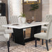 Sherry Trestle Base Marble Top Dining Table Espresso and White - Orbit Furniture (Richmond,BC)