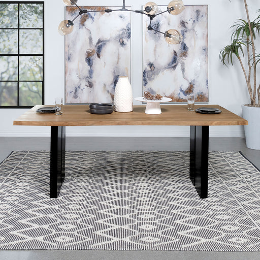 Bradshaw Rectangular Live Edge Dining Table Natural Acacia and Black - Orbit Furniture (Richmond,BC)